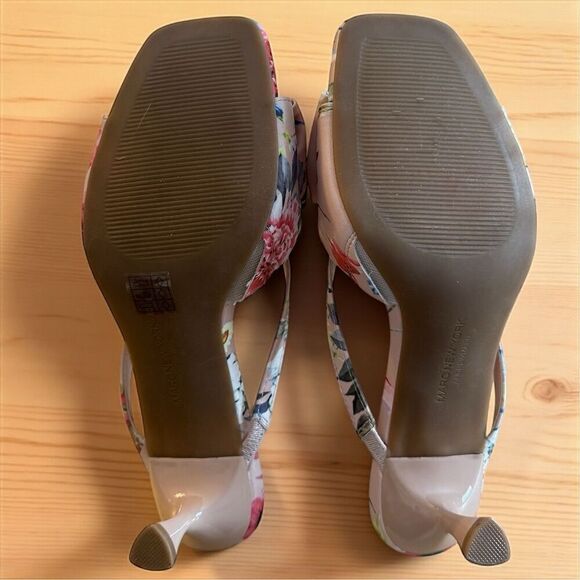 Marc New York Vossler Women's Floral Bow Gold Kitten Heel Vegan Slide Sandals - Picture 9 of 9